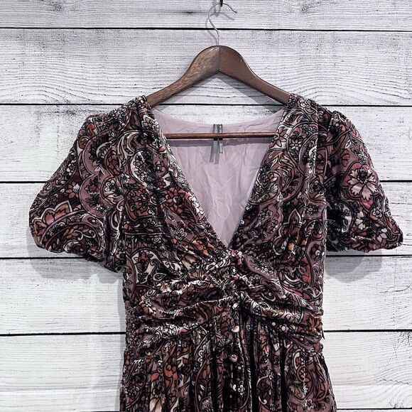 Anthropologie The Katerina Button Front Dress Velvet Edition Size 2 - Picture 5 of 15
